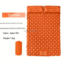 Matelas de couchage gonflable deux pièces avec coussin et repose-pieds, structure airbag alvéolée, sac de rangement inclus
