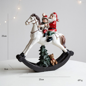 Dropshipping Shopify Resin Christmas <b>Tree</b> Rocking Horse House Tabletop Decor Holiday Home Festive Decoration - Product Image 5