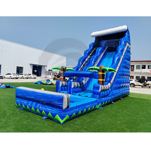 Toboggan aquatique gonflable en PVC coloré en forme de palmier avec piscine pour enfants, toboggan aquatique gonflable pour aire de jeux - Product Image 1