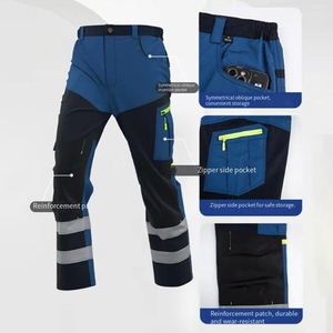 <span class=keywords><strong>Pantalon</strong></span> de <span class=keywords><strong>travail</strong></span> de sécurité pour hommes, haute visibilité, multi-poches, en polyester indéchirable, pour atelier, usine, construction, printemps - Product Image 2