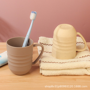 Paja DE TRIGO simple nueva taza para el hogar pareja taza de enjuague bucal creativa taza de mango creativo para niños al por mayor - Product Image 4