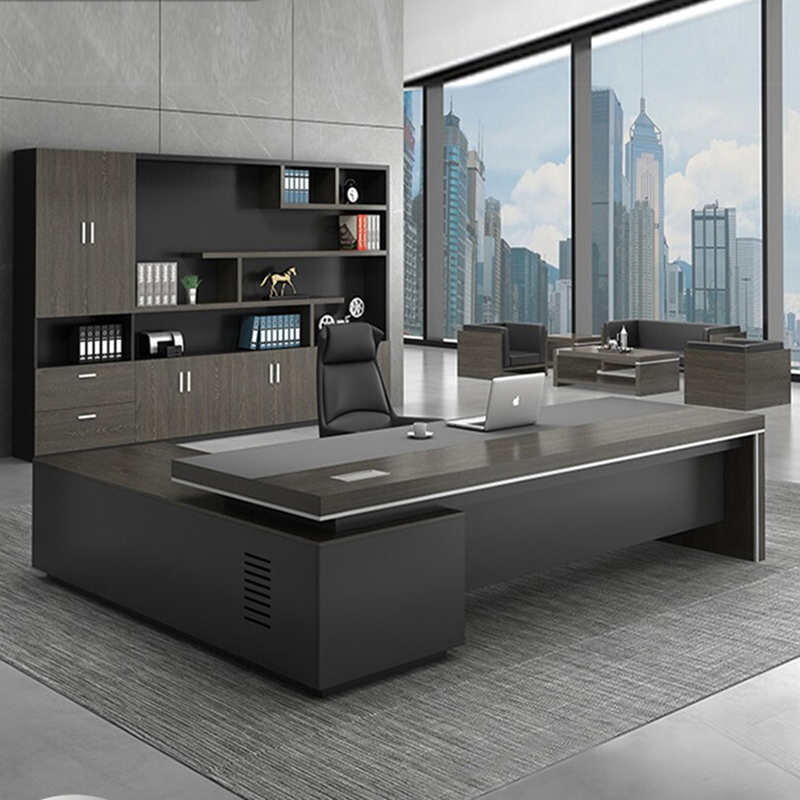 Commercial L Shape Desk Melamine Manager
