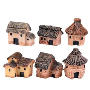 Décorations de jardin féerique de maison en pierre 2023 Micro paysage de chalet Miniature pour bricolage artisanat en résine 6designs