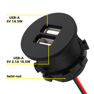 Sortie d'usine 12V 24V 5V 3.1A <span class=keywords><strong>Double</strong></span> <span class=keywords><strong>USB</strong></span>-A Bus de <span class=keywords><strong>voiture</strong></span> <span class=keywords><strong>Double</strong></span> Ports <span class=keywords><strong>USB</strong></span> Chargeur de puissance de charge <span class=keywords><strong>Prise</strong></span> de courant - Product Image 3