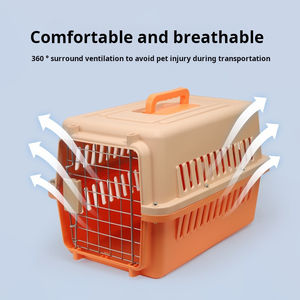 Joymay Pet Cat Carrier Cage en plastique adaptée aux avions avec porte en métal amovible Panneau de barrière urinaire en maille EVA PU - Product Image 6