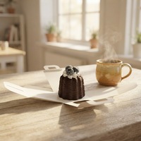 Boîte d'emballage pour cannelés français avec fenêtre, boîte d'emballage pour desserts, boîte en papier avec poignée