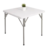 Small Square Plastic Folding Table for Outdoor, 4 ft