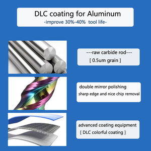 HRC55 DLC с красочным покрытием 3F торцевые фрезы для фрезерного станка с ЧПУ для алюминиевого фрезерного станка - Product Image 5