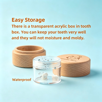 Boîte à dents de la Fée des Dents pour filles et garçons, boîte à dents en bois mignonne, rangement pour dents de lait pour enfants, support de conservation des dents tombées, cadeau