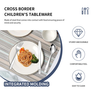 Set Peralatan Makan Anak dari Baja Anti Karat 18/10, Pisau Garpu Sendok, Peralatan Makan Anak - Product Image 3