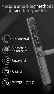 Serrure <span class=keywords><strong>de</strong></span> porte intelligente TOPTEQ avec reconnaissance faciale, Wi-Fi, étanche IP65, stockage cloud USB d'urgence pour portes en bois/acier, modèle en alliage <span class=keywords><strong>de</strong></span> zinc - Product Image 4