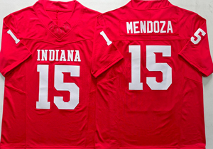 Kaus Sepak Bola Universitas Indiana Pria 15 Fernando Mendoza 5 D'Angelo Ponds Kaus Sepak Bola Universitas AS Jahitan Merah - Product Image 5