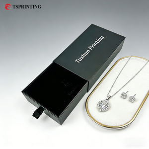 Boîte à bijoux en papier cadeau, tiroir coulissant rigide, lunettes, vente de luxe, mini boîte à bagues pour homme, collier, diamant, <span class=keywords><strong>emballage</strong></span>, logo - Product Image 1