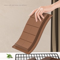 Nouveaux moules en silicone 3D rectangulaires de Dubaï pour barres chocolatées épaisses, pistache, matériau miroir cristallin écologique, pour la pâtisserie