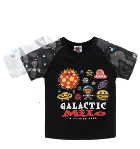 galaxy astronaut starry night light printed kids t shirt