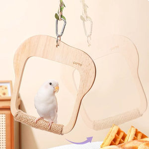 Carno Bird Swing Toy Wooden Hanging Perch For <b>Small</b> Birds Durable Playhouse - Product Image 1