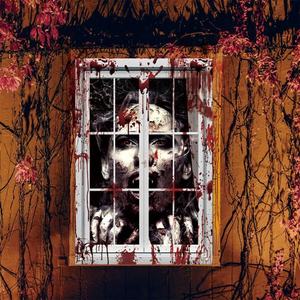 EVERGREAT Halloween film d'horreur affiche porte couvrant fenêtre couverture décorations effrayant rideau pour maison hantée - Product Image 2