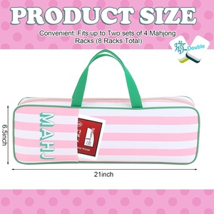 Sac de rangement pour Mahjong en peluche, sac de voyage portable multifonctionnel pour articles de toilette et cosmétiques, sac à main unisexe de grande capacité, sac Mahjong - Product Image 4