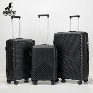 New Type Wholesale Trolley Luggage 20" 24" 28" 3 Pcs PP Suitcase Hard Shell Custom Travel Luggage Set