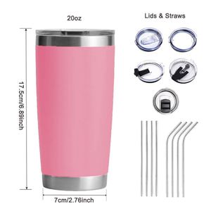 20 Oz Stainless Steel Tumbler Vacuum Insulated Travel Mug <b>With</b> <b>Straw</b> Lid Custom Logo Minimalist Design Color Box Packaging - Product Image 2