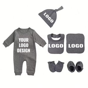 Ensembles de vêtements personnalisés pour bébés garçons et filles, 100% coton respirant, écologiques, combinaisons à manches longues, barboteuses, ensemble cadeau pour nouveau-né - Product Image 3