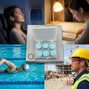 Bouchons d'oreilles en silicone personnalisés en gros, anti-bruit pour le sommeil, les voyages et les événements, cadeaux promotionnels d'entreprise personnalisés - Product Image 2