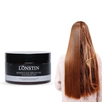 Défrisant Capillaire pH Équilibré pour Cheveux Bouclés Sans Sulfates, Masque Hydratant à l'Huile d'Argan Marocaine et au Collagène pour Cheveux Secs et Bouclés