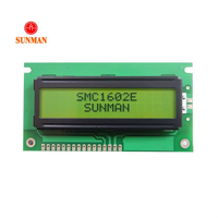 Modul LCD STN Karakter 16x2 Suhu Lebar dengan Lampu Latar Kuning-Hijau Pengontrol HD44780 5V SMC1602E