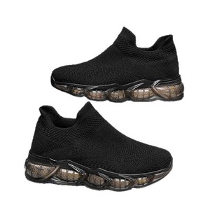 Baskets slip-on Fly Knit à bout rond, doublure en mesh, semelle extérieure en TPU, respirantes, chaussures décontractées d'été pour hommes et femmes - Product Image 5