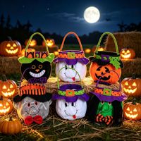 Sac à bonbons d'Halloween amusant en peluche, seau à bonbons citrouille portable pour enfants, accessoires de décoration de fête, panier de rangement stérile