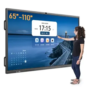 Interactive Digital Smart Board Touch Screen 4k dual OS Smart Whiteboard For Meeting