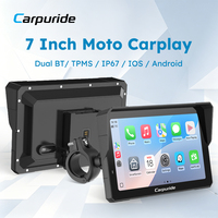 Carpuride 1000 Nits Pantalla Inalámbrica para Moto con CarPlay y Android Auto, Táctil, Impermeable, W702S Pro