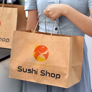 Bolsas de Papel Kraft Ecológicas para Comida para Llevar con Asas, Biodegradables y Reciclables para Envasado de Alimentos, con Logotipo Personalizado - Product Image 6