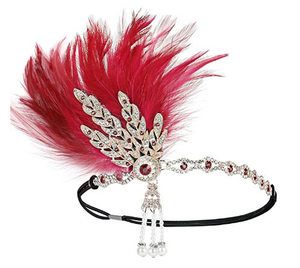 Serre-tête vintage en plumes de paon, luxueux style Gatsby des années 20, pour séances photo d'enfants, spectacles et accessoires de déguisement de fête - Product Image 2