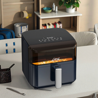 Friteuse à air électrique numérique 1000W 6L Plastique Cuisine Essential Garantie 1 an Design carré moderne Circulation d'air rapide Manuel