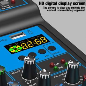 มิกเซอร์สตูดิโอสด 4 แชนแนล RGB พร้อมไมโครโฟนไร้สาย 2 ตัว บลูทูธ สำหรับอุปกรณ์บันทึกการถ่ายทอดสด - Product Image 6