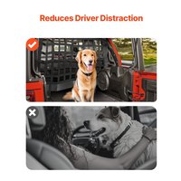 Barrière de voiture style mignon pour chien, pour Jeep Wrangler, isolation de la zone de chargement avec filet en maille pour animaux, accessoires intérieurs portables en nylon, noir