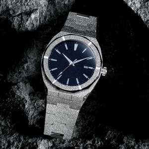 Orologio Meccanico da Uomo, Forma Rotonda, Acciaio Inossidabile, Vetro 45mm, Finitura Satinata, Effetto Polvere di Stelle, Impermeabile 50m, S7070 - Product Image 5