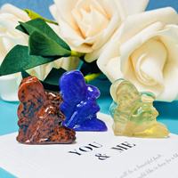 Statues miniatures d'elfes et de fées en pierres précieuses naturelles mélangées, sculptures de papillons en quartz rose pour la décoration et les cadeaux (vente en gros)