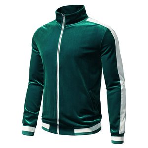 Stampa personalizzata tuta da uomo di qualità invernale bicolore <span class=keywords><strong>nera</strong></span> tuta da ginnastica in velluto bianco per uomo - Product Image 5