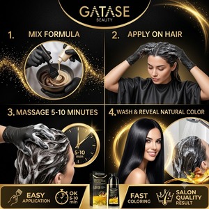 Crème colorante pour cheveux à l'huile d'argan 3 en 1, sans ammoniaque, semi-permanente, couvrante des cheveux gris, 400 ml - Product Image 3