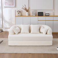 Sofá Cama Plegable 2 en 1 Moderno, Portátil, Suave, de 70 Pulgadas, Convertible, Comprimido, con 4 Almohadas, para Sala de Estar