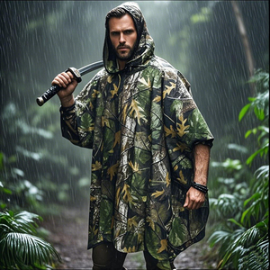 Cape de pluie multifonctionnelle de camouflage, tente, cape de pluie imperméable pour la chasse, tenue de chasse durable, dissimulation des ruines de neige de la jungle. - Product Image 5