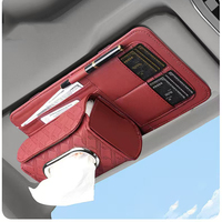 Organisateur de pare-soleil de voiture, porte-stylo, porte-mouchoirs, rangement en cuir PU, sac de rangement suspendu pour pare-soleil de voiture, pochette pour billets