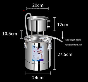 Waterdistilleerder Wijnstomer Brouwapparatuur Braadmachine Waterfilter Wijn Brandewijn Cognac Etherische Olie Brouwkit - Product Image 3