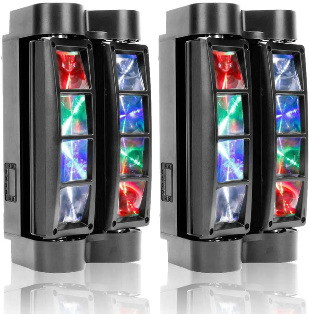 Base Disco LED Mini Spider Light Rotating 8X3W DMX512 Mini LED Spider Beam Moving Head Stage Light for DJ Bar Club