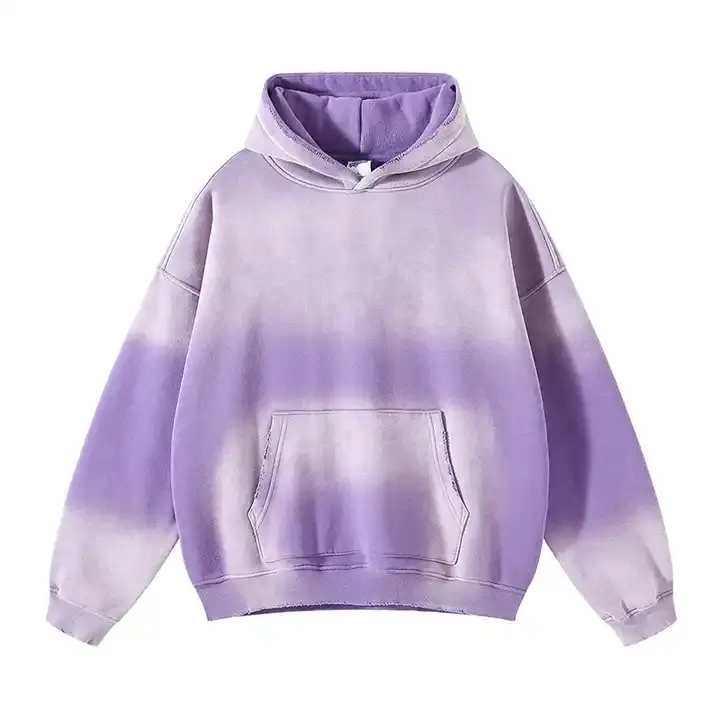 Sıcak satış hoodie lüks markalar kauçuk baskı unisex hoodies cepler ile 450 gsm fırça pamuklu kravat boya hoodies