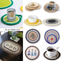 Zuijia – napperon en corde de chanvre tissé créatif, tapis de Table de cuisine décoratif moderne, sous-verres avec imprimé