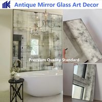Panneau mural en mosaïque de verre biseauté effet miroir antique doré vintage pour la décoration du salon, de la chambre et du fond de télévision