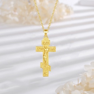 Joyería Espiritual al <span class=keywords><strong>por</strong></span> Mayor, Colgante de Cruz Ortodoxa, <span class=keywords><strong>Plata</strong></span> de Ley 925, Chapado en Oro de 18K - Product Image 3